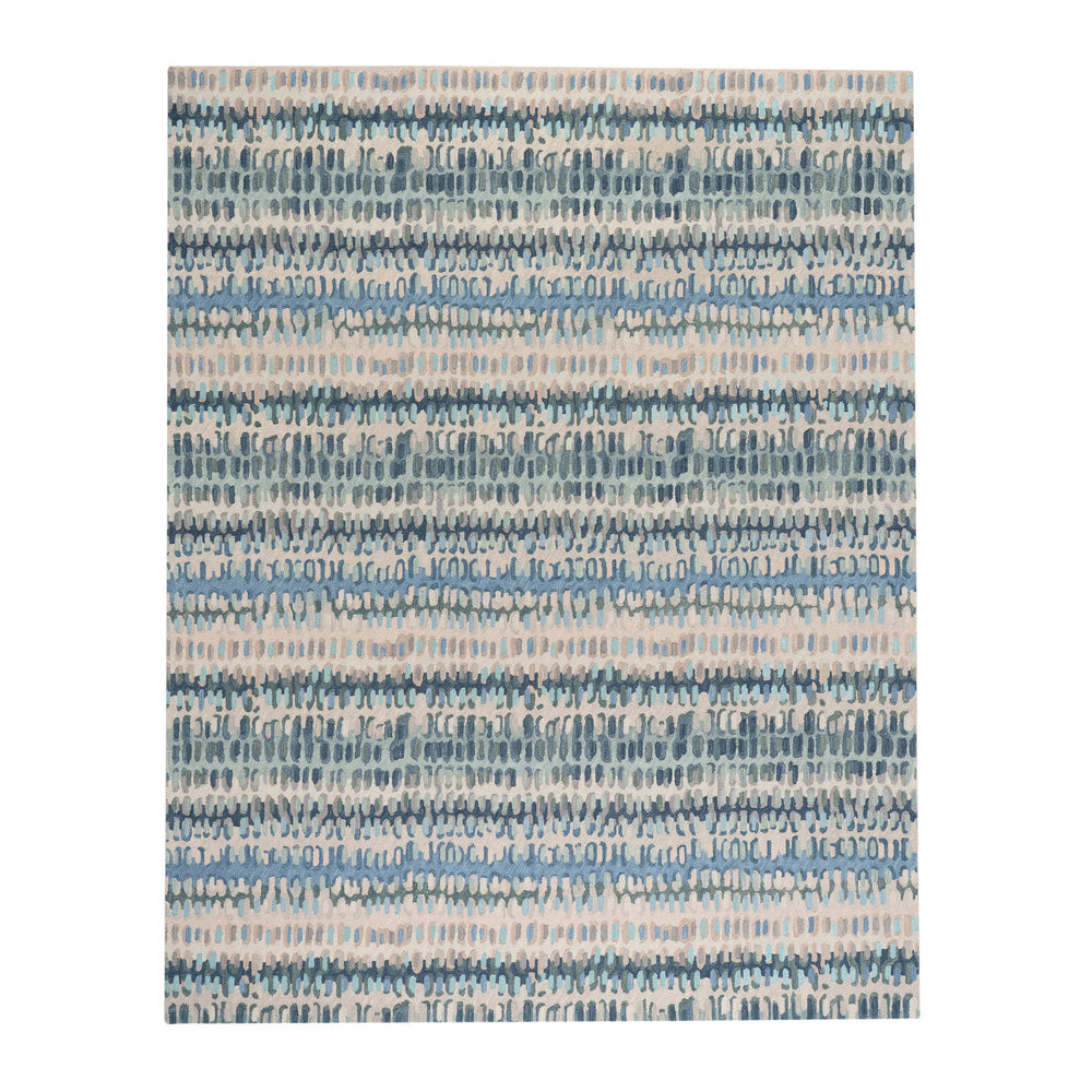 Paint Chip Hand Micro Hooked Wool Rug | Blue