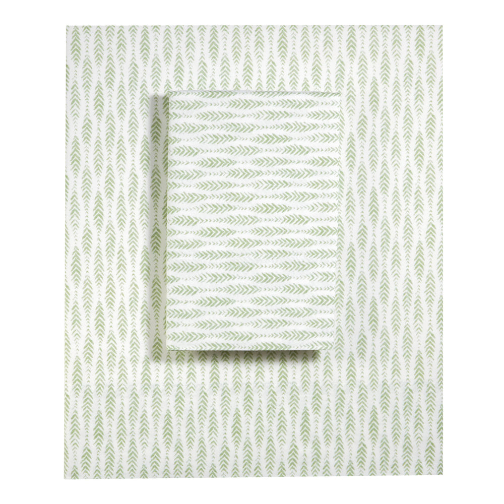 Feather Ogee Pillowcases | Sage