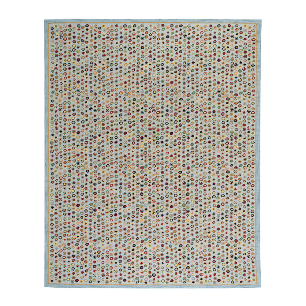 Cats Paw Hand Micro Hooked Wool Rug | Blue