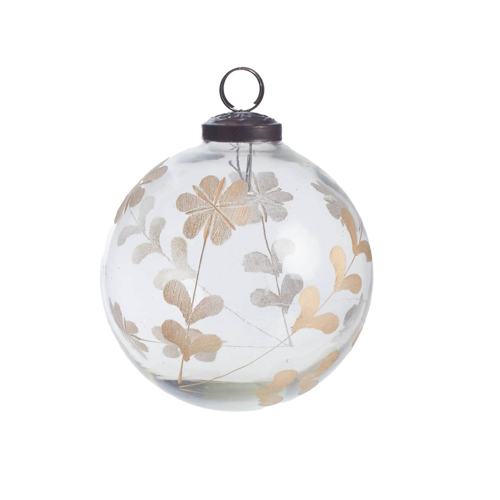 Floral Etched Ornaments Set/2 | Neutral