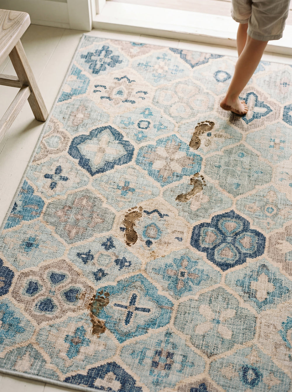 Pali Machine Washable Rug | Blue