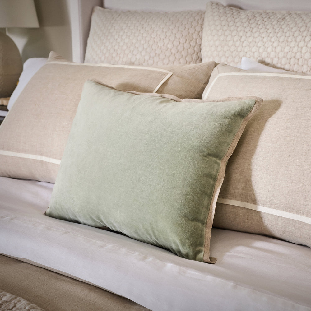 Gehry Velvet/Linen Decorative Pillow Cover | Desert Sage
