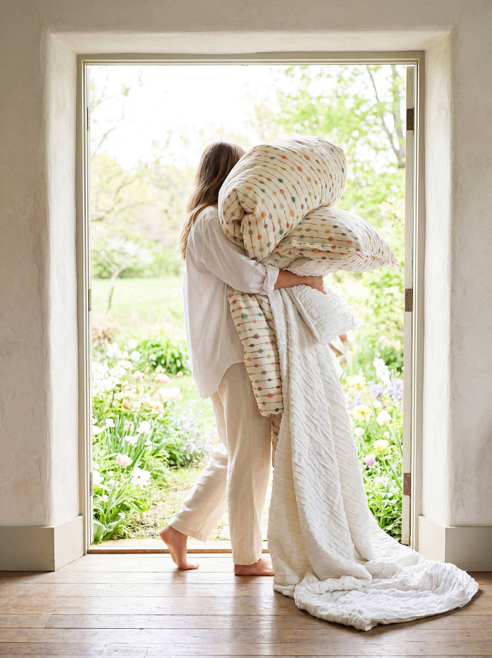 Lettie Voile Quilt | Dove White