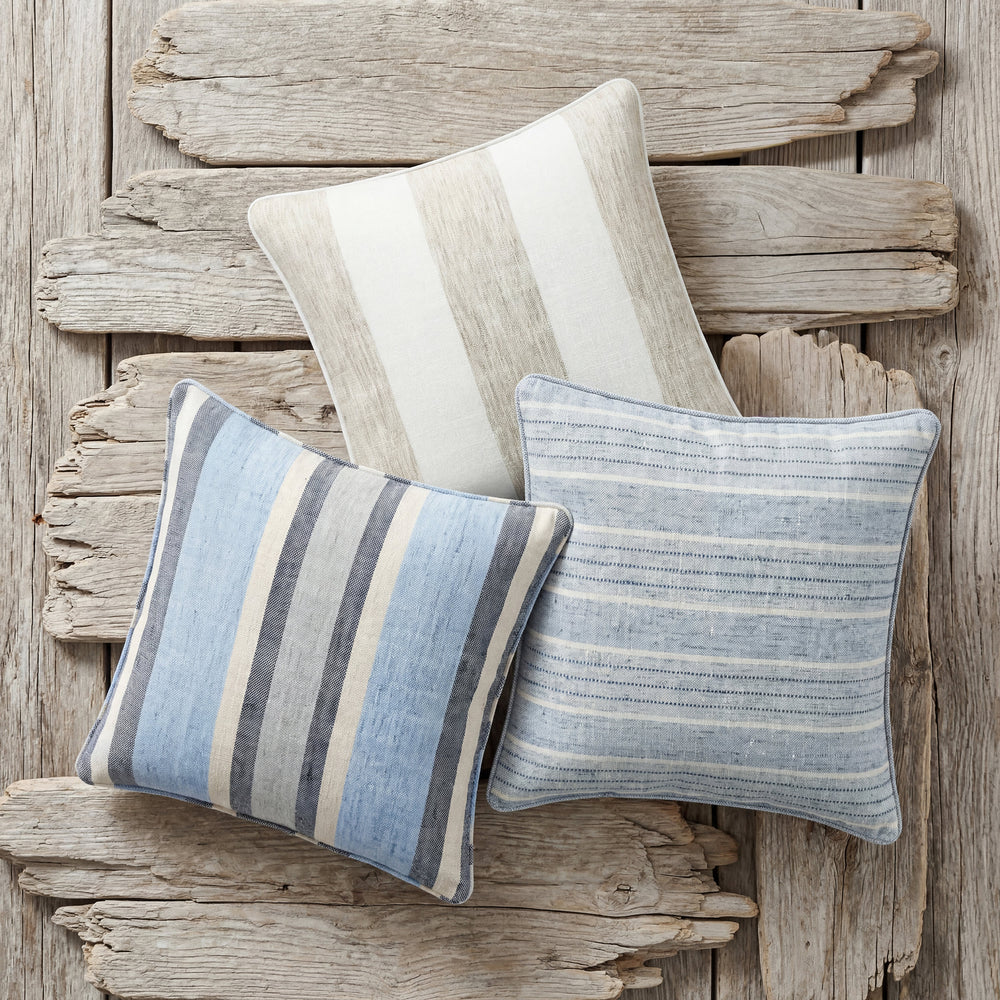 Cliff Stripe Decorative Indoor/Outdoor Pillow Cover | Blue