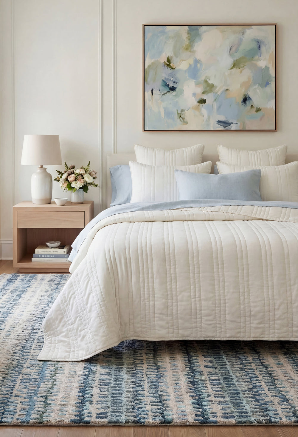 Paint Chip Hand Micro Hooked Wool Rug | Blue