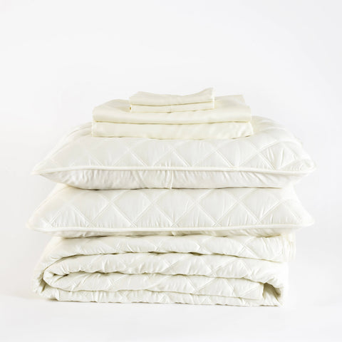 Silken Solid Ivory Core Bedding Bundle | None