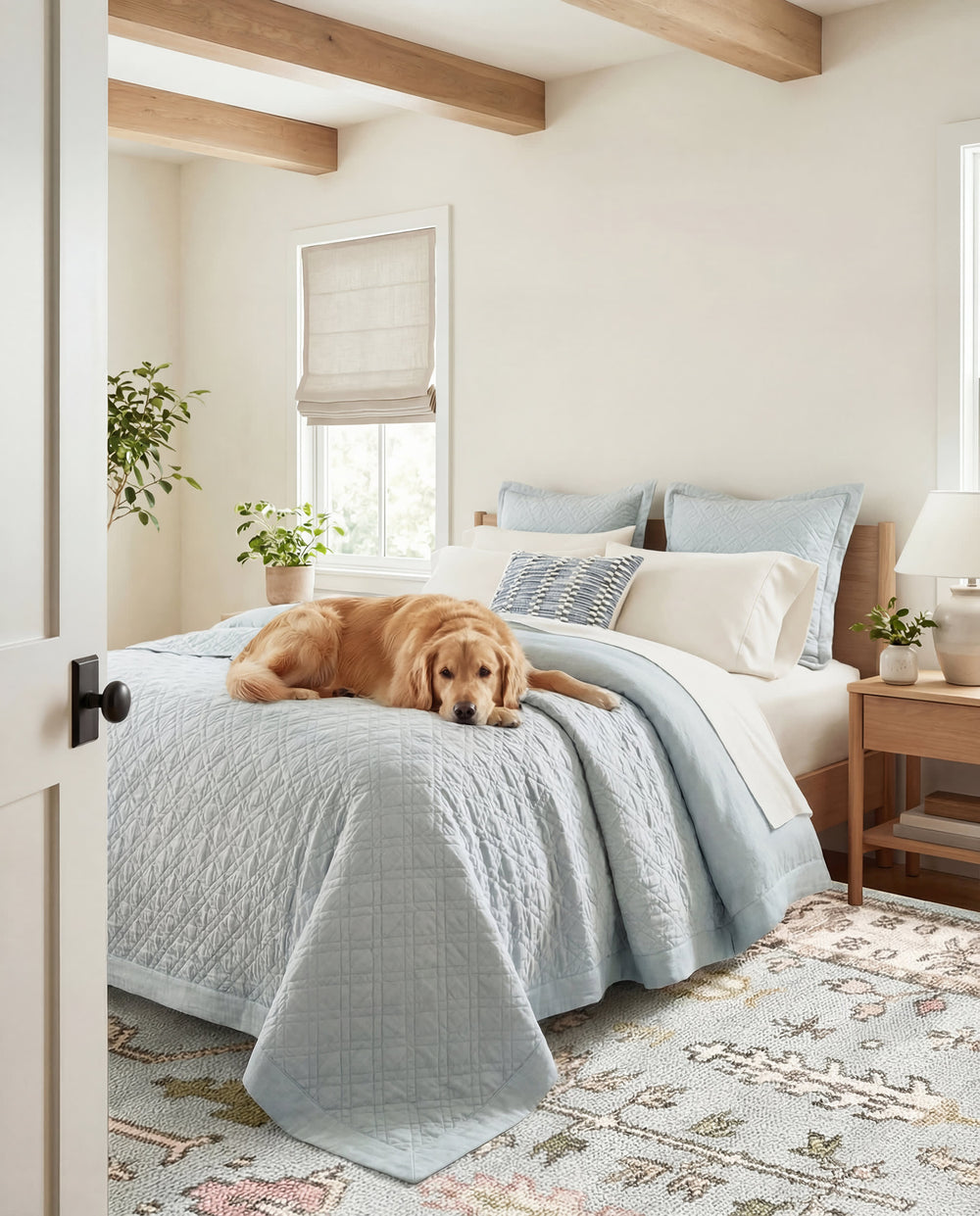 Washed Linen Quilt | Sky