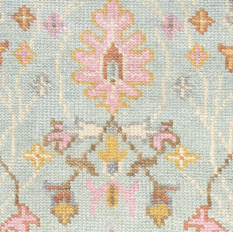Mara Hand Knotted Wool Rug Swatch | Sky