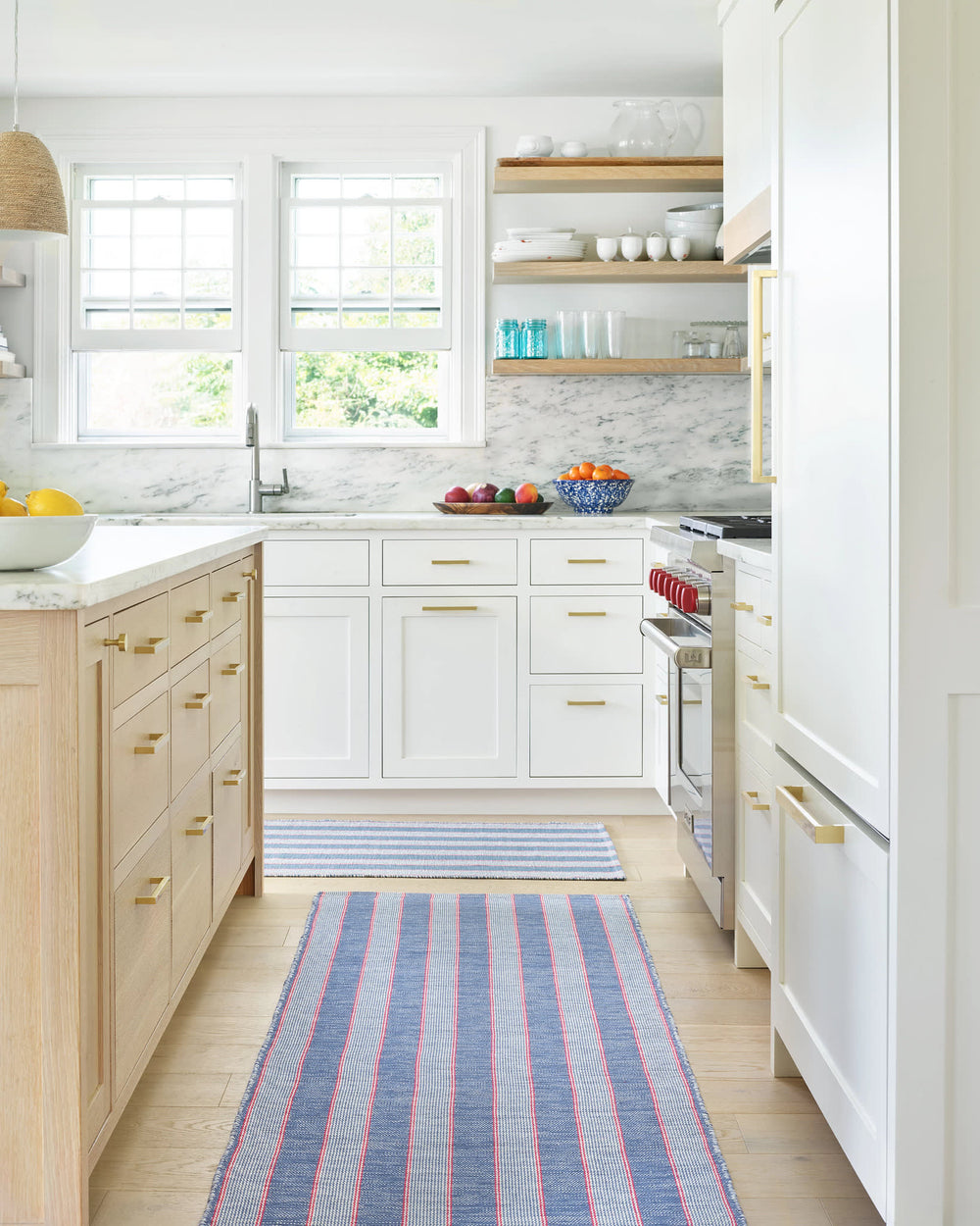 Hillsgrove Stripe Handwoven Cotton Rug | Denim